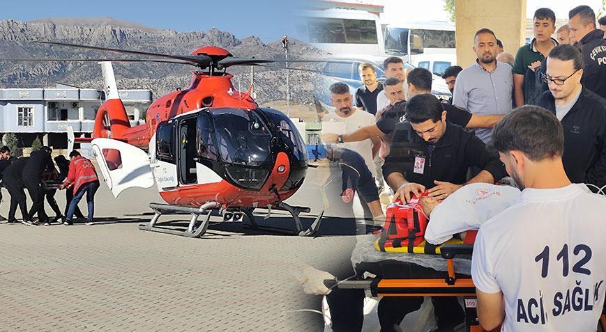 ambulans helikopter bicagin uzerine dusen kerem bebek icin havalandi Cr3USDJ4