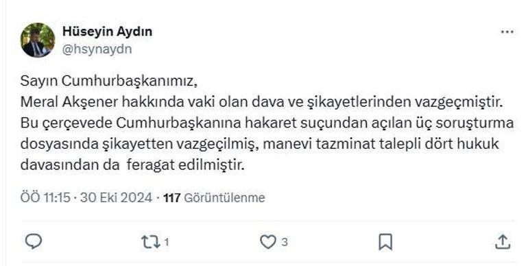 erdogan meral aksenere yonelik dava ve sikayetlerinden vazgecti 0 YSH4DHwe