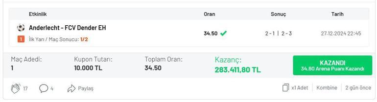 İlk Yarı / Maç Sonucu tahmini yaptı, 34.50 oranla 283 bin 411 TL kazandı! 2 ilk yari mac sonucu tahmini yapti 3450 oranla 283 bin 411 tl kazandi JVLca9my