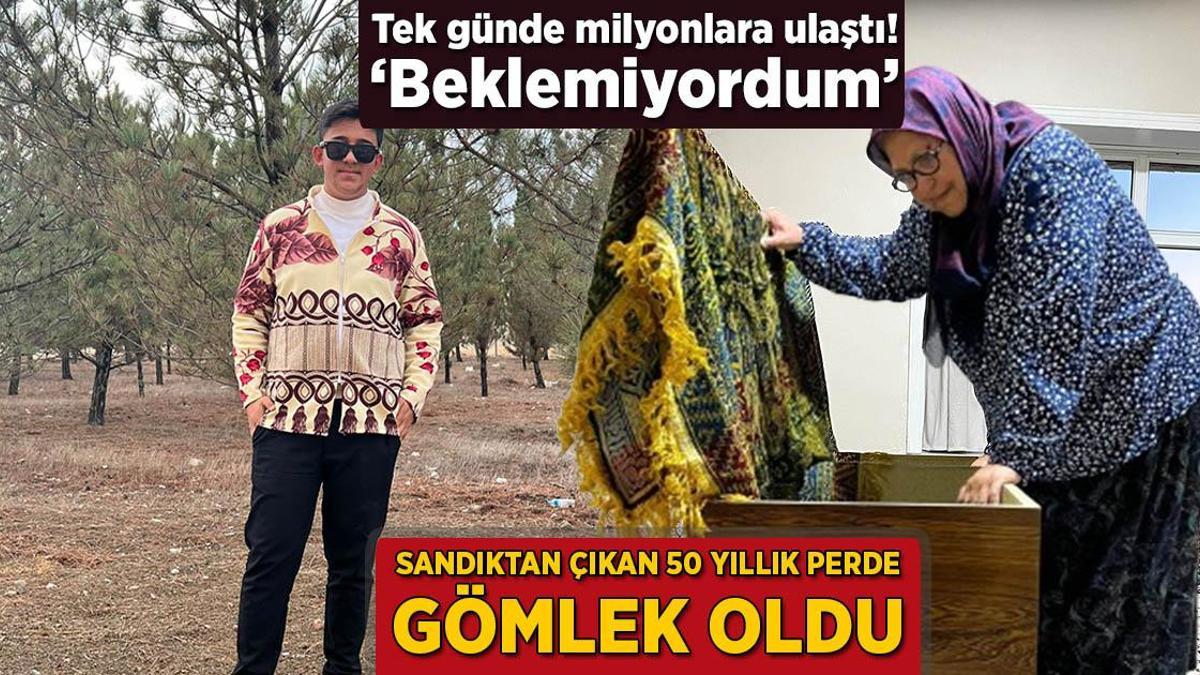 Sandıktan çıkan 50 yıllık perde, gömlek oldu! Tek günde milyonlara ulaştı: ‘Beklemiyordum’