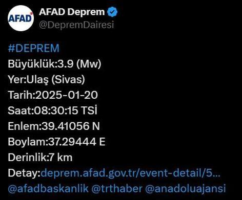 sivastan 39 buyuklugunde deprem afad ve kandilliden son dakika aciklamalari 0 AeR9Ylpp