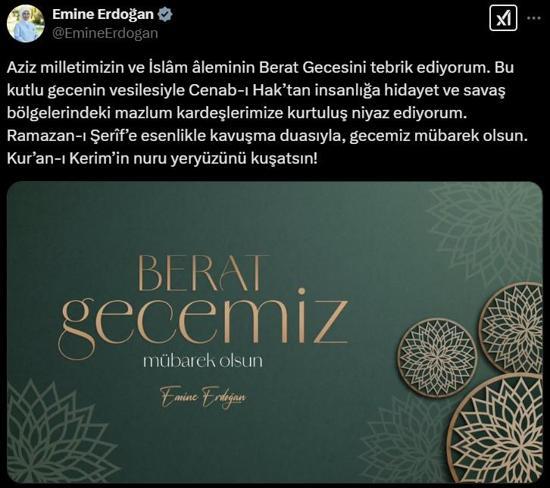 Emine Erdoğan'dan Berat Kandili iletisi 2 emine erdogandan berat kandili iletisi 0 hNpEhbLu