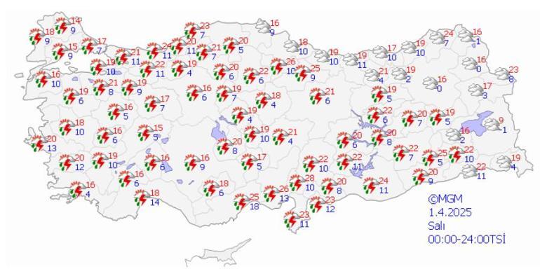 Meteoroloji'den peş peşe açıklama! Gök gürültülü sağanak yağış ve fırtına uyarısı! İşte 29 Mart Cumartesi günü vilayet il hava durumu rapoları... 6 meteorolojiden pes pese aciklama gok gurultulu saganak yagis ve firtina uyarisi iste 29 mart Fe5cM9J8
