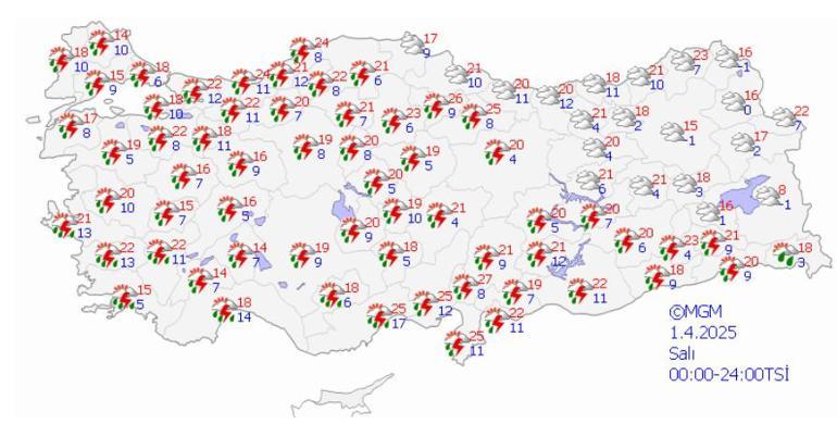 SON DAKİKA | Meteoroloji'den hava durumu uyarısı! 11 ile dikkat! Gök gürültülü sağanak geliyor 6 son dakika meteorolojiden hava durumu uyarisi 11 ile dikkat gok gurultulu saganak geliyor XJ6YDlOW