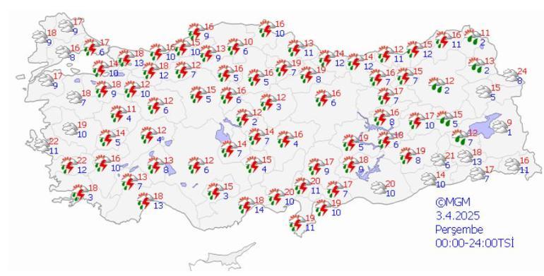 SON DAKİKA | Meteoroloji'den hava durumu uyarısı! 11 ile dikkat! Gök gürültülü sağanak geliyor 3 son dakika meteorolojiden hava durumu uyarisi 11 ile dikkat gok gurultulu saganak geliyor YeTbEtLy