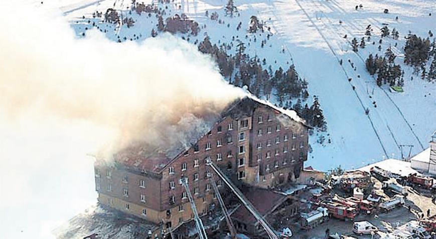 Kartalkaya’daki otel yangını 8 dakikada denetimden çıkmış