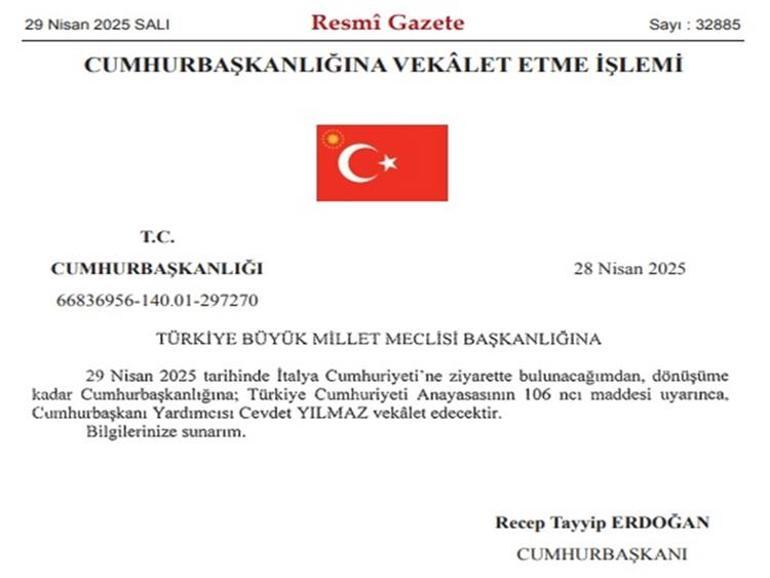 Resmi Gazete'de yayımlandı! Cumhurbaşkanlığına Cevdet Yılmaz vekalet edecek 2 resmi gazetede yayimlandi cumhurbaskanligina cevdet yilmaz vekalet edecek 0