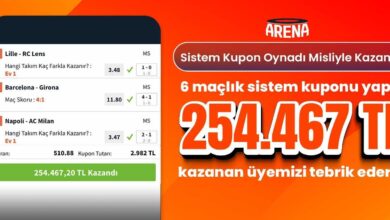 sistem kuponunda yuksek oranli maclar ve mac skoru bildi mislide 254 bin 467 tl y9kjrdea