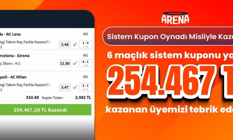 Sistem kuponunda yüksek oranlı maçlar ve maç skoru bildi, Misli’de 254 bin 467 TL kazandı! 1 sistem kuponunda yuksek oranli maclar ve mac skoru bildi mislide 254 bin 467 tl y9kjrdea