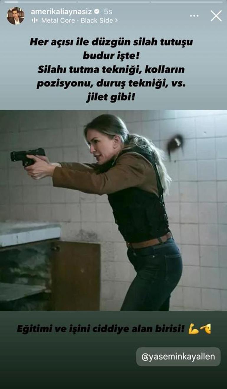 Art Sokaklar'ın yıldızı Yasemin Kay Allen'a sevgilisinden övgü dolu sözler! 'Düzgün silah tutuşu budur' 2 art sokaklarin yildizi yasemin kay allena sevgilisinden ovgu dolu sozler duzgun silah tutusu budur VPOp7yNT