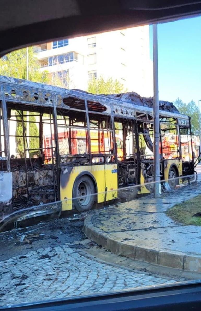 basaksehirde iett otobusu alev alev yandi 0 tdsjvZVk