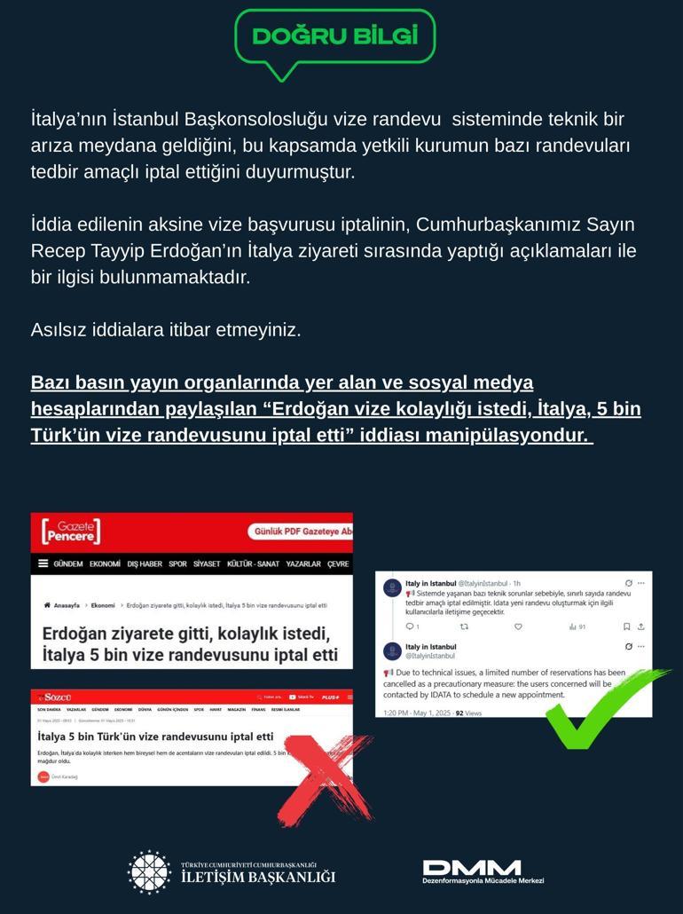 DMM'den "İtalya 5 bin Türk'ün vize randevusunu iptal etti" argümanına ait açıklama 2 dmmden italya 5 bin turkun vize randevusunu iptal etti argumanina ait aciklama 0 DvT3u8Bl