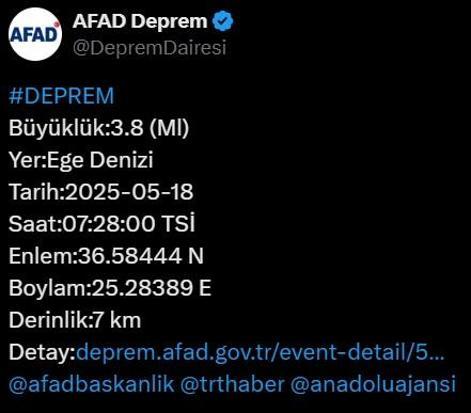 Ege Denizi'nde 3.8 büyüklüğünde zelzele 2 ege denizinde 38 buyuklugunde zelzele 0 zfRrMgj2