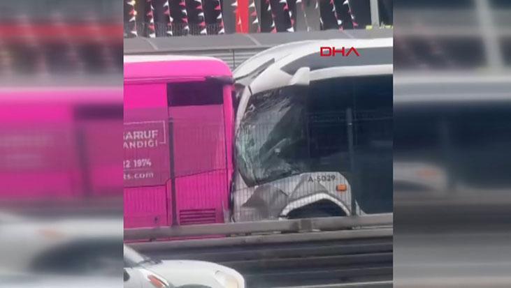 Son dakika: İstanbul'da iki metrobüs çarpıştı! Yaralılar var 1 son dakika istanbulda iki metrobus carpisti yaralilar var