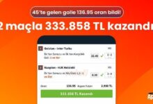 45te gelen golle 13695 oran bildi 2 macla 333858 tl kazandi PgK82EfW