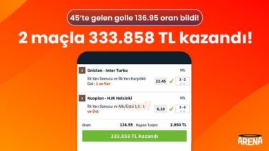 45te gelen golle 13695 oran bildi 2 macla 333858 tl kazandi PgK82EfW