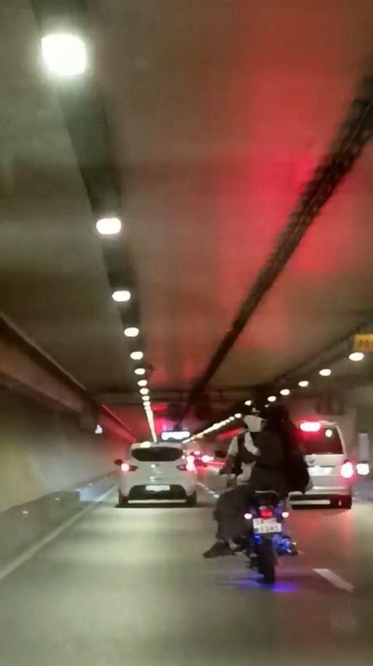 Avrasya Tüneli'nde tehlikeli seyahat: 1'i bebek 3 kişi motosiklet üzerinde 3 avrasya tunelinde tehlikeli seyahat 1i bebek 3 kisi motosiklet uzerinde 1 Zl8kW37I