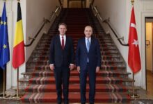 meclis baskani kurtulmus belcika senato lideri vincent blondel ile gorustu 2XIBzuvB
