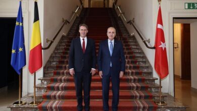 meclis baskani kurtulmus belcika senato lideri vincent blondel ile gorustu 2XIBzuvB