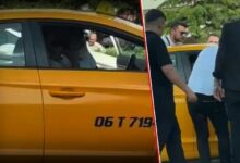trafikte tartistigi taksi surucusunu yumrukladi o anlar anbean kaydedildi DGXfMOZK