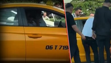 trafikte tartistigi taksi surucusunu yumrukladi o anlar anbean kaydedildi DGXfMOZK