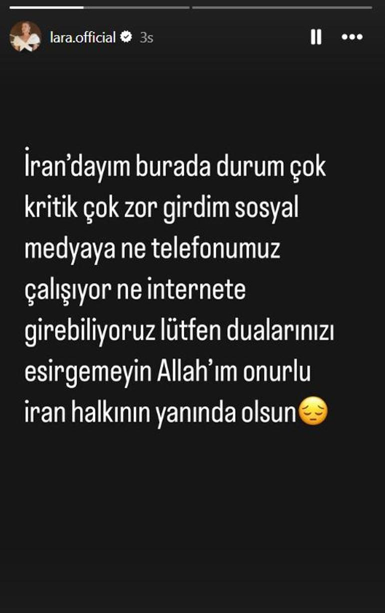 Ünlü müzikçi Lara İran'da savaşın ortasında kaldı! 'Telefon yok, internet yok' 3 unlu muzikci lara iranda savasin ortasinda kaldi telefon yok internet yok 1