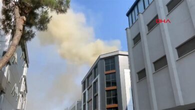 yenibosnada 4 katli is merkezinin catisinda yangin 9yCYWk1y