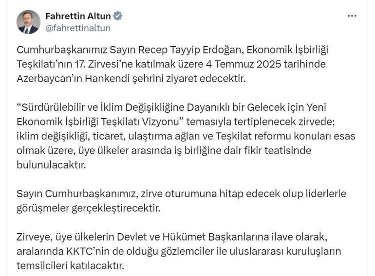 Cumhurbaşkanı Erdoğan, yarın Azerbaycan'a gidecek 2 cumhurbaskani erdogan yarin azerbaycana gidecek 0