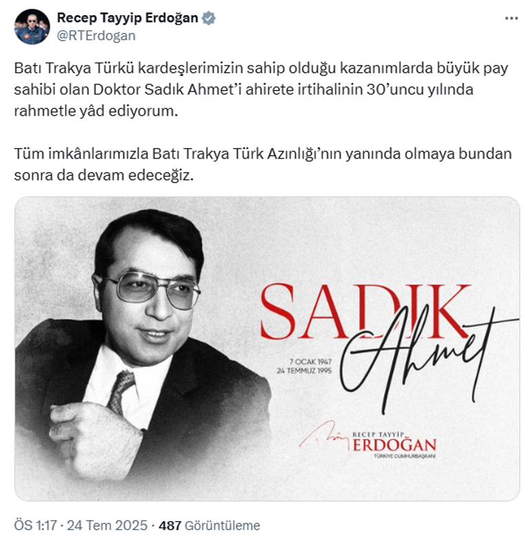 Cumhurbaşkanı Erdoğan'dan Doktor Sadık Ahmet için anma iletisi 2 cumhurbaskani erdogandan doktor sadik ahmet icin anma iletisi 0 2qvTDPBJ