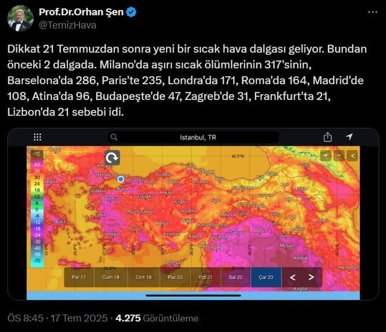kavurucu sicaklar geliyor profdr sen tarih vererek uyardi 0