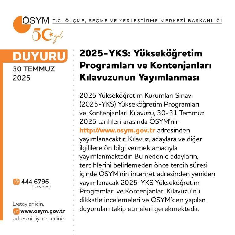Son dakika... 2025-YKS Yükseköğretim programları ve kontenjanları yayınlandı 2 son dakika 2025 yks yuksekogretim programlari ve kontenjanlari yayinlandi 0 5ZSaEfgS