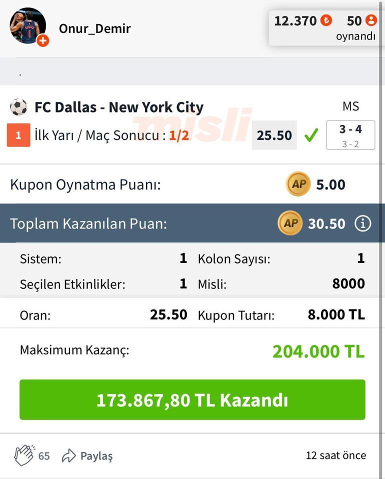 Tam 3 maçta İY / MS varsayımı tuttu! 90’da gelen gollerle 463.841 TL kazandı 2 tam 3 macta iy ms varsayimi tuttu 90da gelen gollerle 463841 tl kazandi