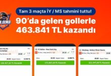 tam 3 macta iy ms varsayimi tuttu 90da gelen gollerle 463841 tl kazandi tTk4CRU2