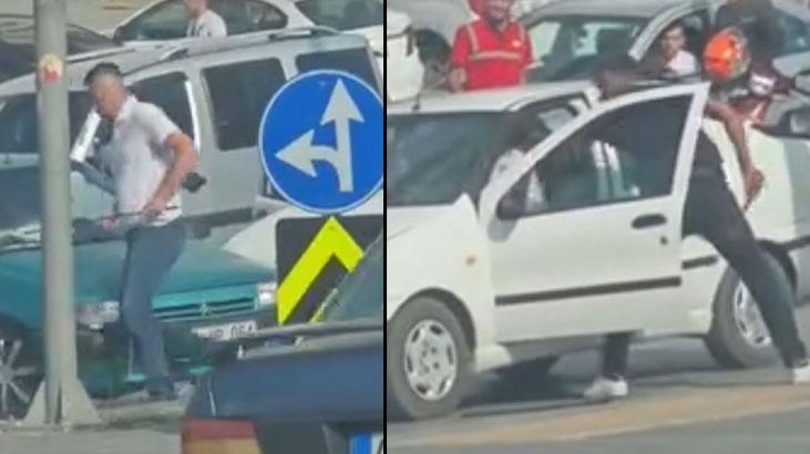 Ankara'da kılıçlı bıçaklı trafik dehşeti 1 ankarada kilicli bicakli trafik dehseti
