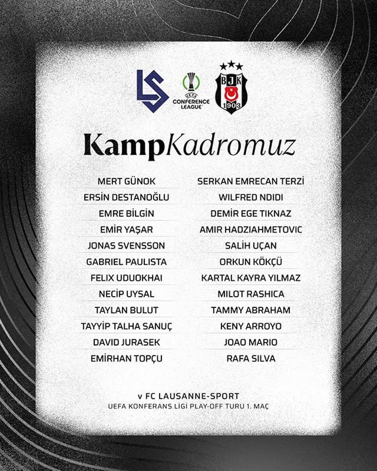besiktasin lausanne sport maci kamp takimi aciklandi 6 isim yer almadi 0 rGlyuXpW