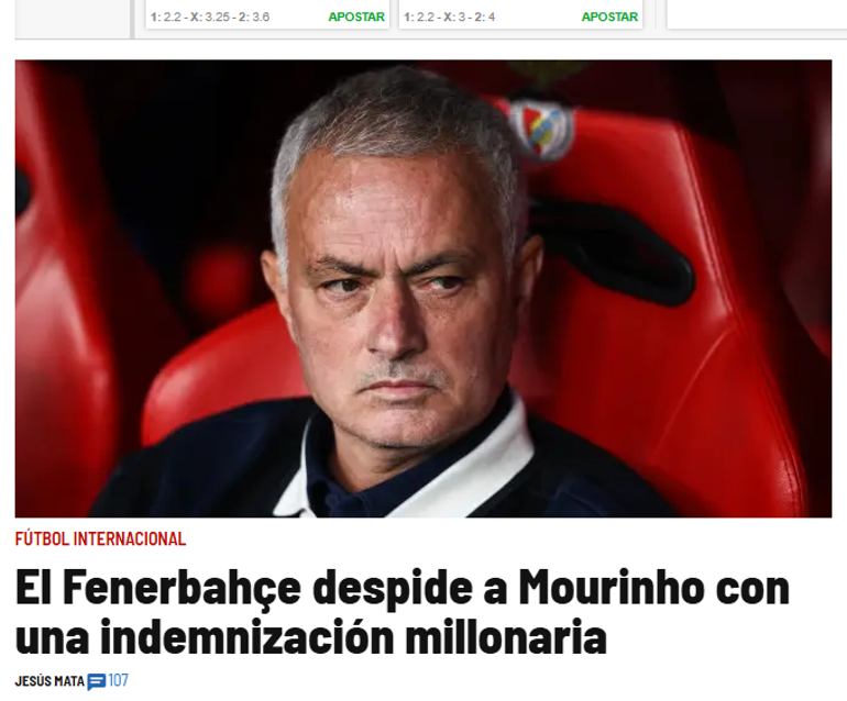 Dünya basınında Jose Mourinho ayrılığı gündem oldu: Artık 'Özel' olmayan teknik adamın batışı 4 dunya basininda jose mourinho ayriligi gundem oldu artik ozel olmayan teknik adamin batisi 2 TGKpvYeP