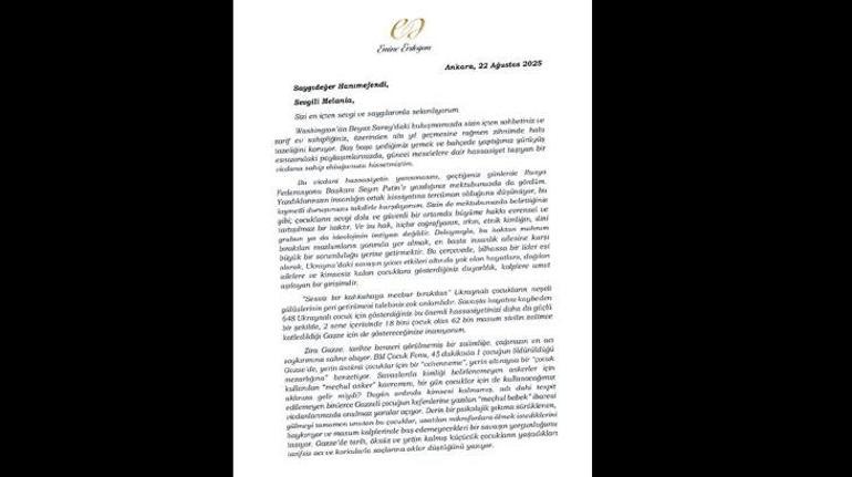 Emine Erdoğan’dan, Melania Trump’a Gazze mektubu: ‘Gazze’deki çocuklar için de hassasiyet gösterin’ 2 emine erdogandan melania trumpa gazze mektubu gazzedeki cocuklar icin de hassasiyet gosterin 0 g3MvY488