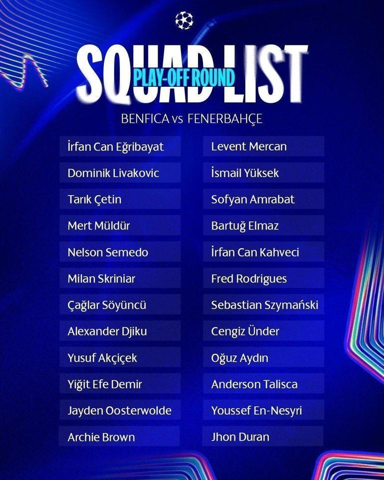 Fenerbahçe'nin Benfica maçı takımı açıklandı 2 fenerbahcenin benfica maci takimi aciklandi 0 ChyskP2L