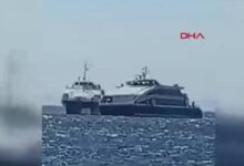 ido feribotu balikesirde kayaya carpti yolcularin kaygi dolu anlari kameralara yansidi ezt2al7F