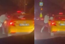 kaskla taksinin camini kirmaya calisti trafikte yol verme hengameleri kamerada UkNp2Wf9