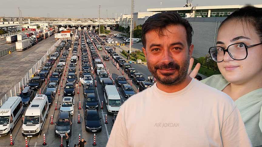 Kilometrelerce araç kuyruğu oluştu! Dönüş yolunda gözyaşları: Değerini uzak kalınca anlıyorsunuz