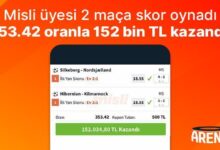 misli uyesi 2 maca skor oynadi 35342 oranla 152 bin tl kazandi m6FP47Bq