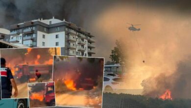 son dakika canakkalede buyuk yangin itfaiye araci alevlerin ortasinda kaldi Xx3Uy7dK