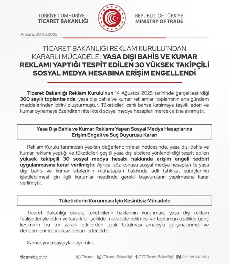 ticaret bakanligi 30 yuksek takipcili toplumsal medya hesabini kapatti 0 AgZ2eiam