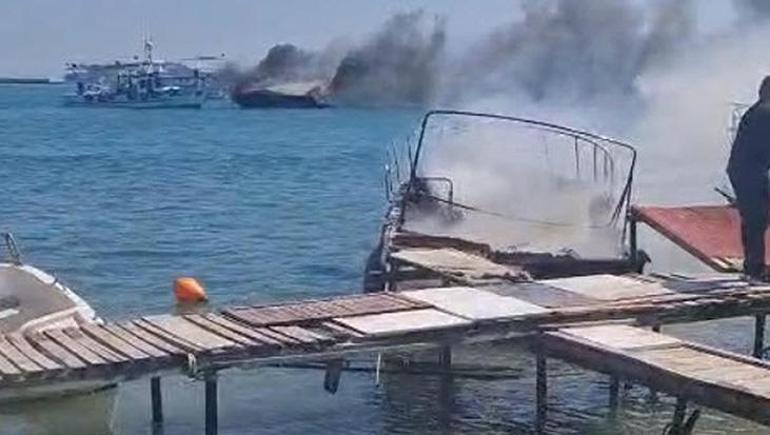 Urla'da alevlere teslim olan 5 tekneden 2'si battı 3 urlada alevlere teslim olan 5 tekneden 2si batti 1