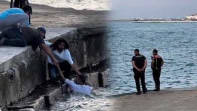 yer samsun polisten kacarken denize atladi JNAEEnrI