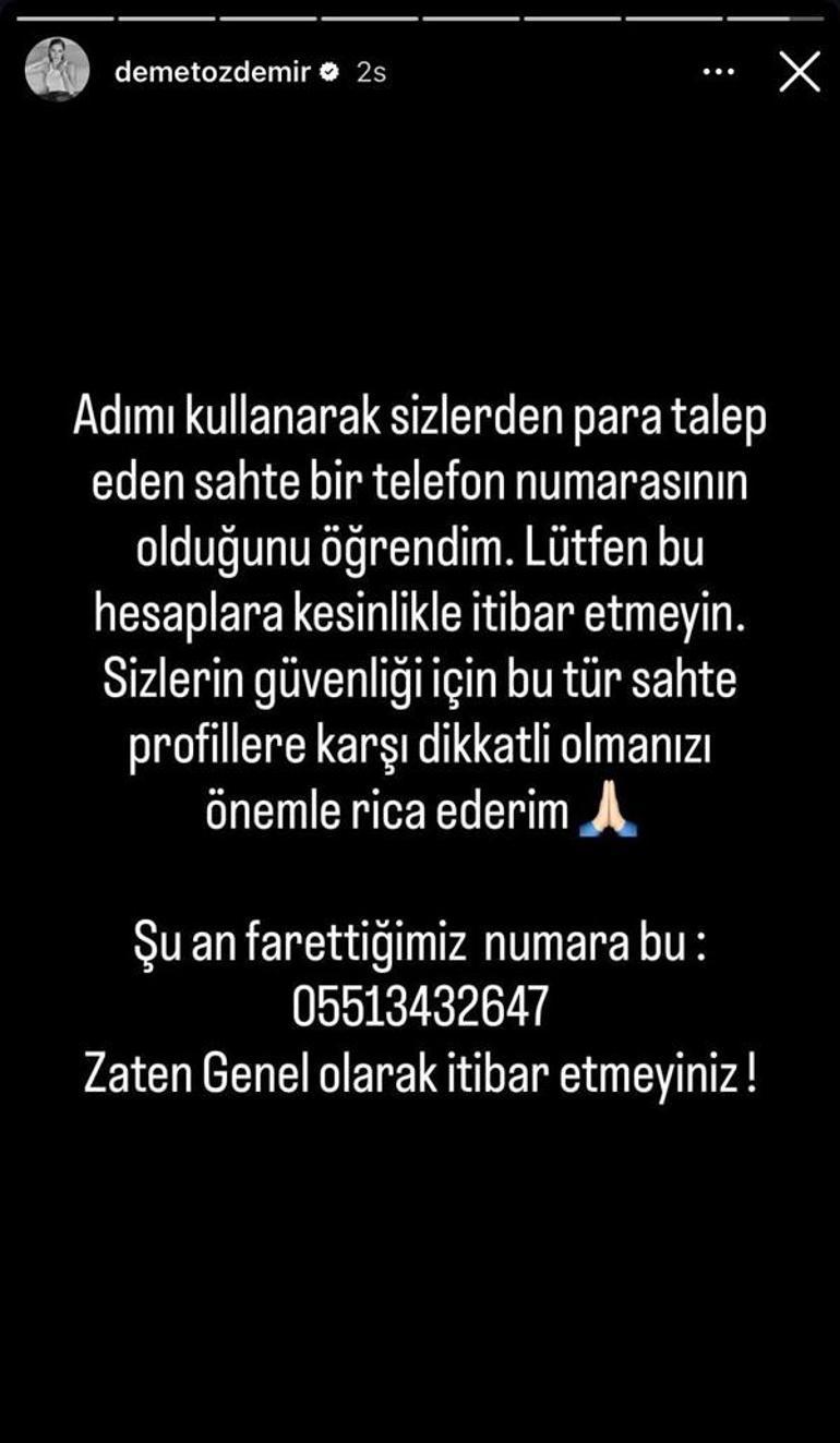 demet ozdemir dolandiricilarin gayesi oldu telefon numarasi paylasti adimi kullanarak yapmislar 0 NDrGwnSb