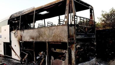 gaziantepte seyir halindeki yolcu otobusu yandi EEXSMiL4