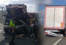 kuzey marmara otoyolunda kamyonet tira carpti OzjU7Axw